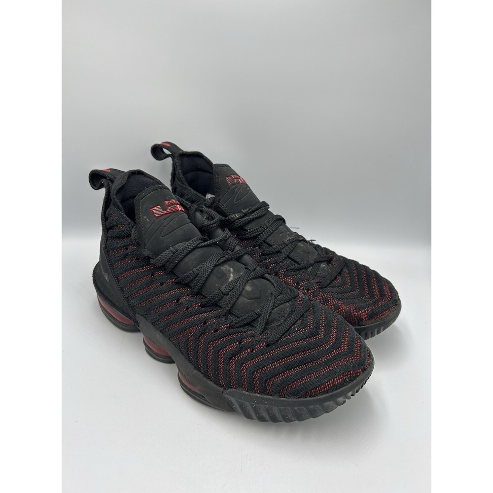 Nike LeBron 16 Fresh Bred Black Red Basketball Shoes Mens Size 8 AO2588-002